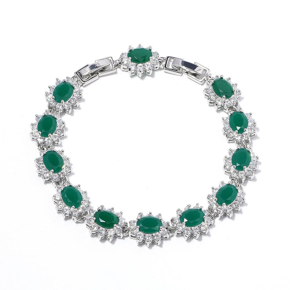 Womens Light Luxury Womens Colored Zircon Bracelet Explosions In Europe and The United States Colorful Bracelet.