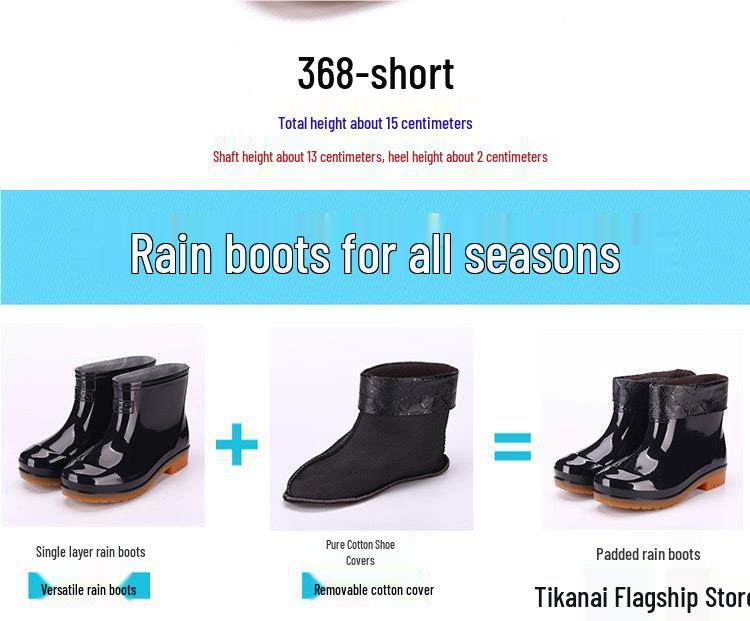 Men's Low-Cut Wear-Resistant Fashion Rain Boots: Non-Slip, Thickened Rubber Galoshes for Construction Sites
