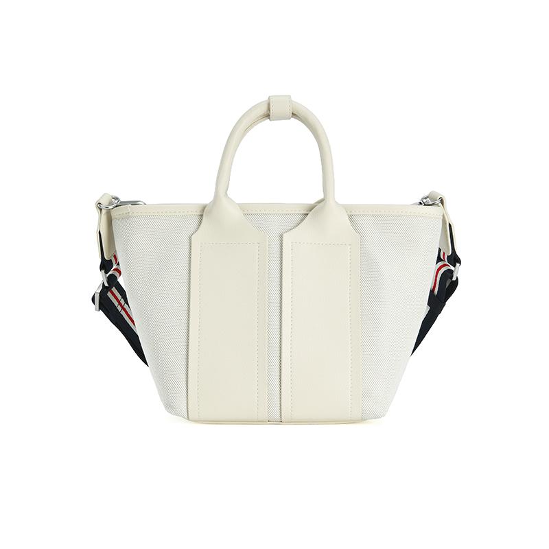 Fila Heritage Fashion Classic Simple Retro Commuter Versatile Texture Fabric PU Crossbody Bag Tote Bag Regular Women Bags Dove-Gray F13W628169FGY