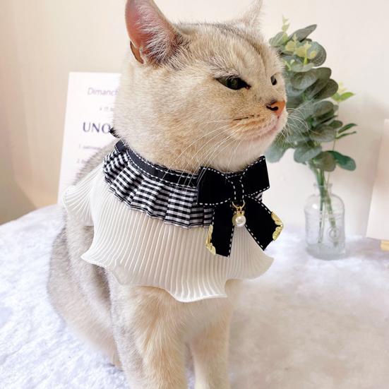 Ρυθμιζόμενο λουράκι γιακά κατοικίδιων ζώων Αντιασφυκτική Φουλάρι κουταβιού με δικτυωτό κρεμαστό κρεμαστό ψεύτικο μαργαριτάρι, ανθεκτικό στο δάκρυ