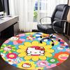 1pc Hello Kitty Chair Carpet for Office, Indoor Non Slip Washable Polyester Fiber Carpet, Mat For Office, Machine Washable