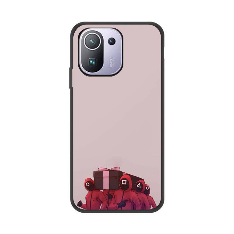 Squid Game Phone Case for Xiaomi Redmi 8A 9 K30 Pro 9A Note 8T Note 8 9 Pro TPU mykt silikon svart deksel