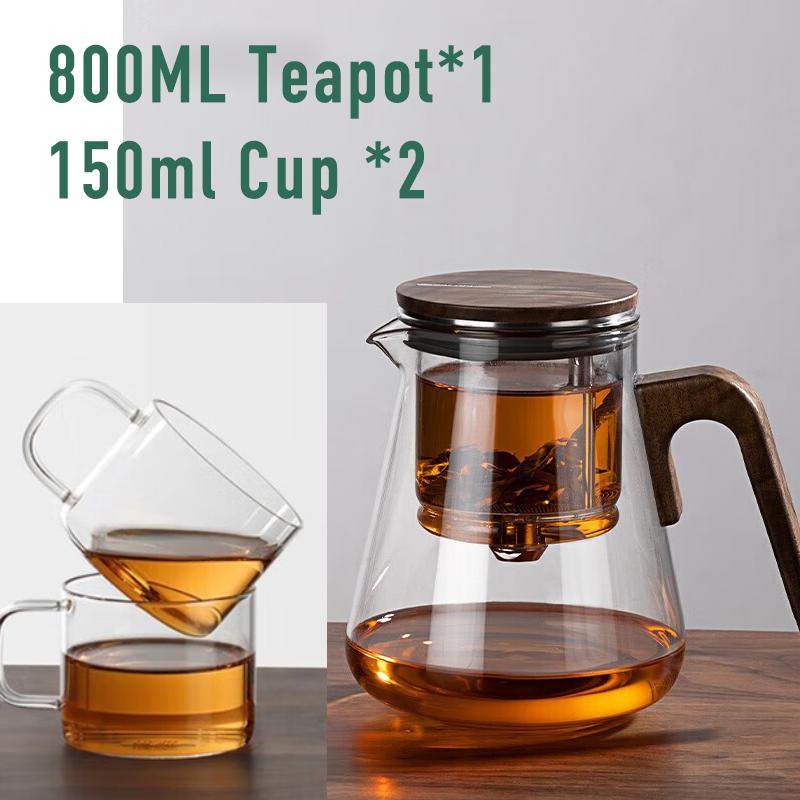 Bonston Elegant Cup Insulation Separation Bubble Teapot Heat-resistant Glass Teapot Simple Filter Tea Cup 500ml