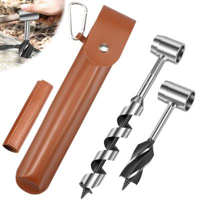 Handbohrer Kohlenstoffstahl Manueller Schneckenbohrer Tragbarer Überlebensbohrer Selbstschneidend Überleben Holz 26mm Lochstanzer Werkzeug Camping