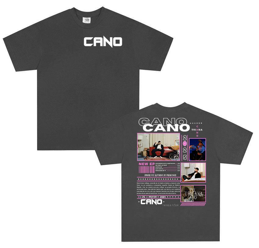 Rap Singer Cano Triana Tour 2025 Pattern Tshirt Summer Mens Hiphop Punk Short Sleeved Large Cotton Tshirt Street Wear Y2K