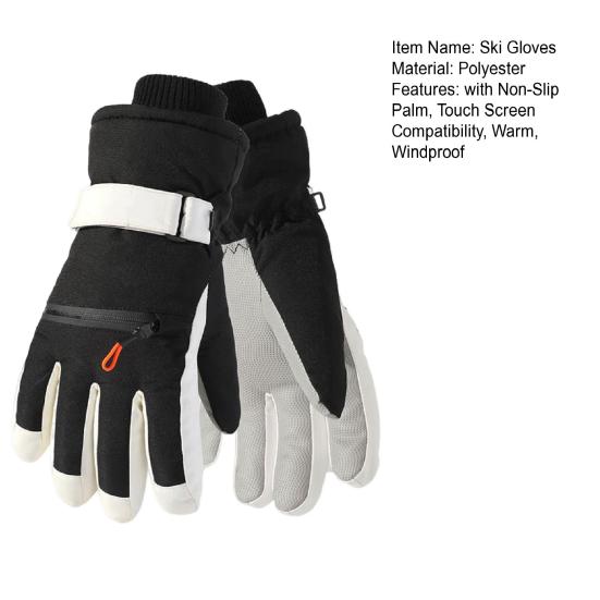 Thermal Ski Gloves Men And Women Windproof Winter Cycling Gloves with Non-Slip Palm Waterproof Full Finger Touch Screen Gloves