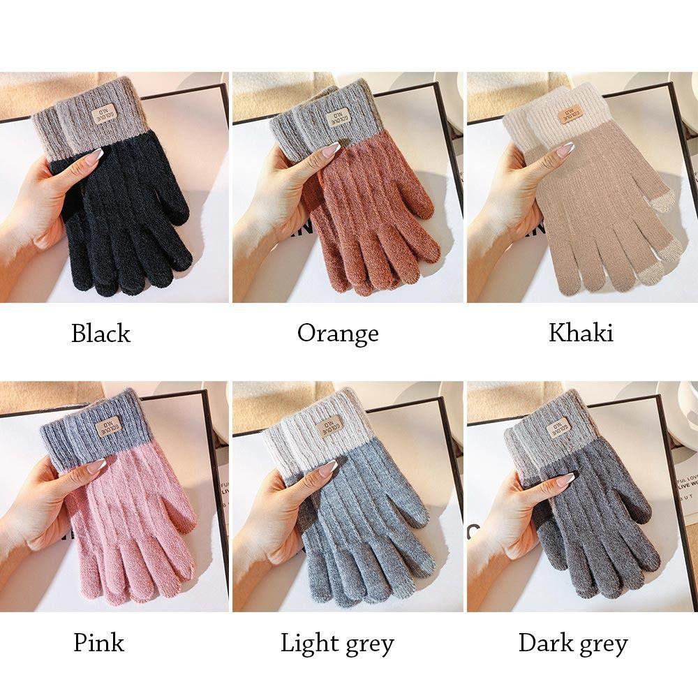 Plus Velvet Touch Screen Mittens Thicken Knitted Gloves Outdoors   Men Women