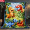 VIKAMA Dinosaur Flannel Throw Blanket Print Soft Warm Sofa Bedroom Office Camping Travel Kids Room Home Decor Gift