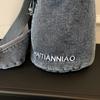 Denim Sling Bag Casual Chest Bag Lightweight Crossbody Backpack for Men and Women