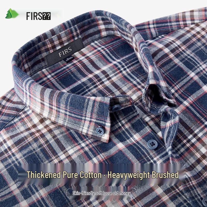 

Мужская фланелевая рубашка в клетку с длинным рукавом Shanshan 2XL