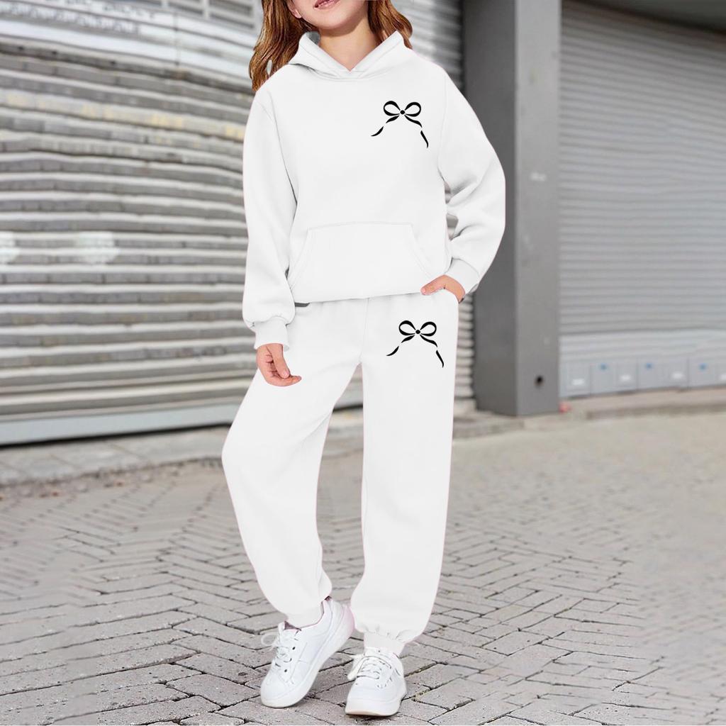 Boys Girls Sweatsuit Clothing Hooded Sweatshirt Jogging Sweatpants Tracksuits Set Fashion Outfit
