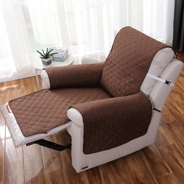 Washable Quilted Sofa Cover Removable Recliner Towel Solid Color Couch Slipcover Nordic Armchair Sofa Cover Dog Cat Pet Sofa Mat