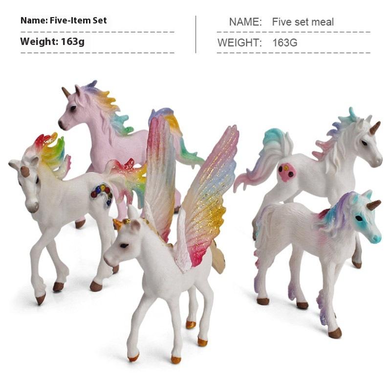 

Детские мифы и легенды Раннее образование Модель животного Пегас Симуляция Радужный Пегас Единорог Декоративные украшения Игрушка