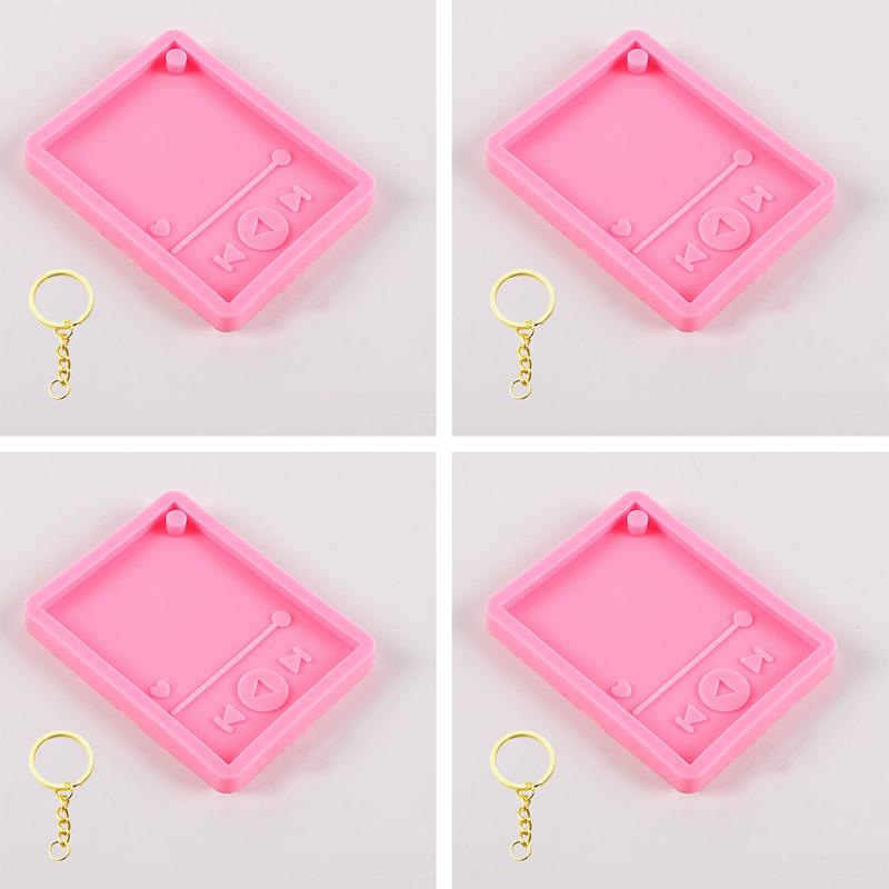 WTEMPO Keychain Silicone Molds Kit Music Player Shaped Design Crafts Making Molds DIY Keychain Gifts Resin Molds for Beginners & Lovers