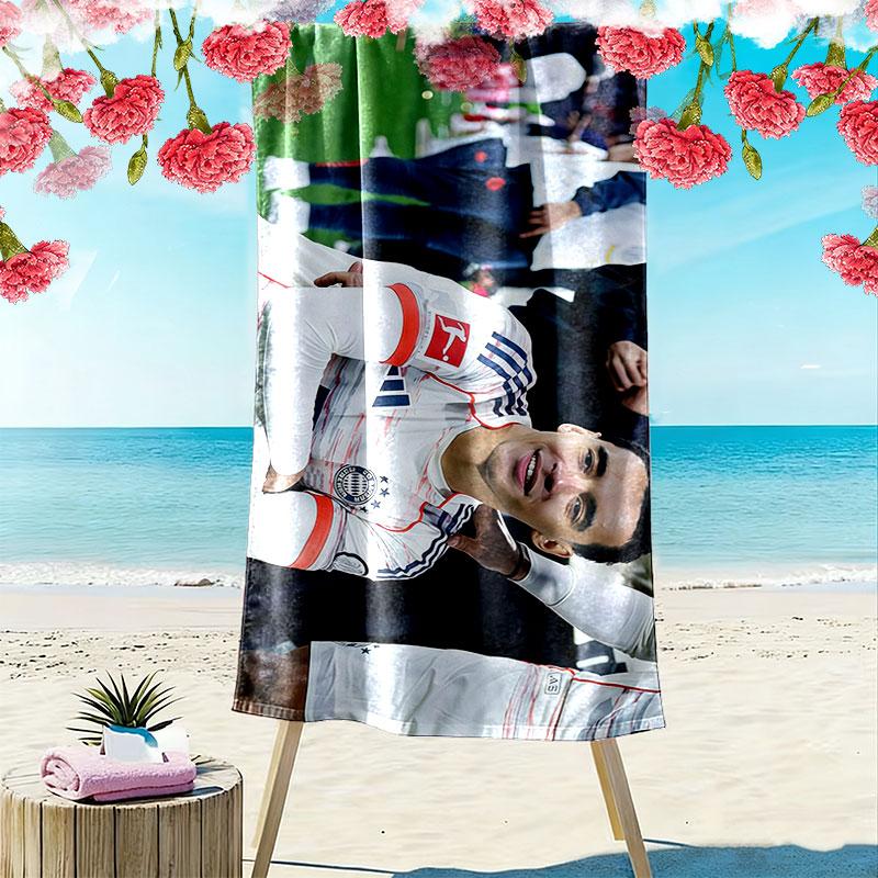 Jamal Musiala Print Strandtuch, Großes Weiches Schnelltrocknendes Handtuch für Strand Camping Schwimmen