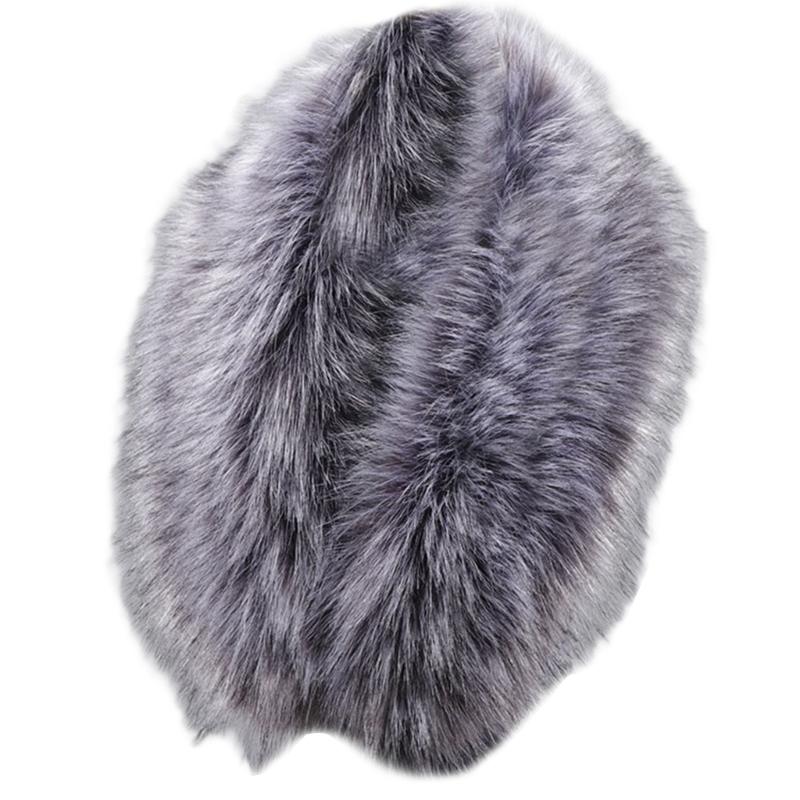 Damen Pelziger Plüschkragen Besatz für Kapuze Ersatz Schal Stola Winter Nackenwärmer Mantel Accessoire