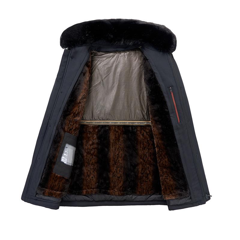 Fleece Take-off Liner Middle-aged and Elderly Dad Padded Jacket Padded Jacket Fattened and Enlarged Jacket Winter Warm Parker Padded Jacket