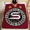 1 ks flanelové deky s potiskem AC Sparta Praha, Vysoce kvalitní, Pro všechna roční období, Domácí dekorace, Teplo a pohodlí, Perfektní jako vánoční dárky