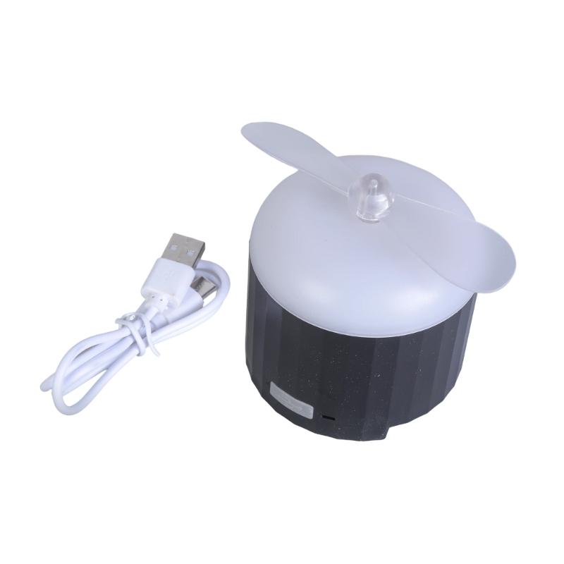 Кемпинговый вентилятор, перезаряжаемый, настольный, портативный циркулятор воздуха, беспроводной потолочный электрический вентилятор со светодиодной подсветкой, домашний вентилятор 1 чёрный