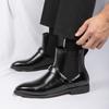 Fashion Winter Fashion Designer Men's Slip On Pointed Business Casual Ankle Boot Male High Tops New Chelsea Leather Shoes Zapatos Hombre