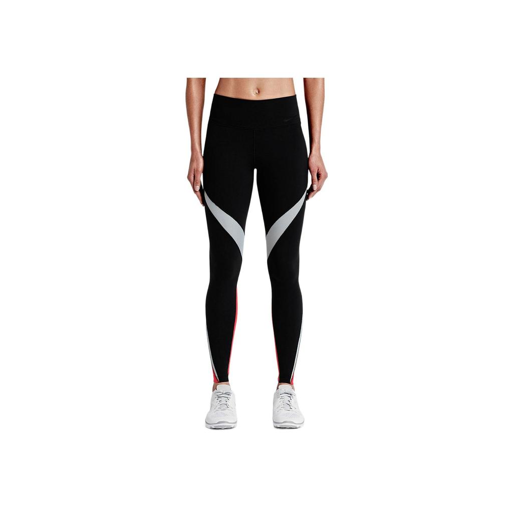 Nike Logo Print Color Block Design Tight Fitness Pants Women Pants Black 724964-012