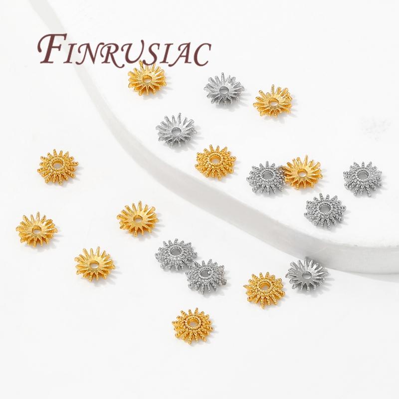 18K Gold Plated Bead Cap 6mm,Caps For Bracelets Bead Spacers,Jewelry Making Supplies DIY Beading Accessories