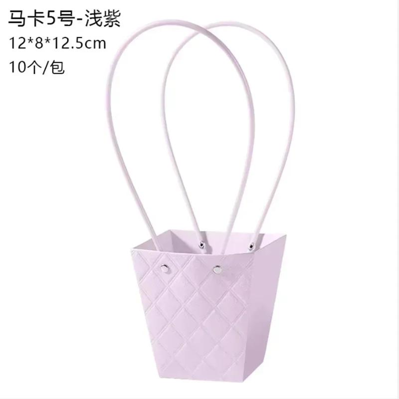 Flowers Basket Boxes Gift DIY Packaging Materials Wedding Favors 10pcs Flower Tote Bags Kraft Paper Bouquet Floral Arrangement