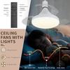 Portable 3 Colors Dimming Ceiling Light Remote Control Invisible Fan Blade Fan Lamp Household Electric Ceiling Fan with Light