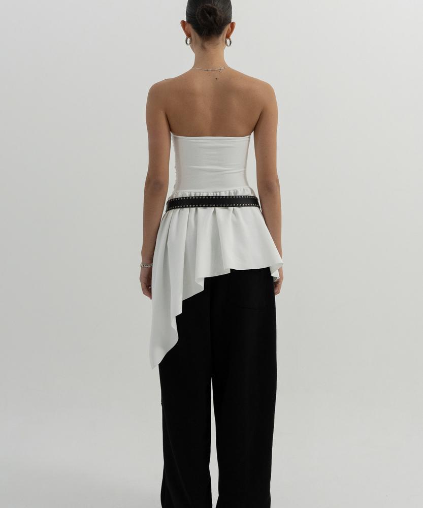 Bunteu Meltline Tube Dress (White)
