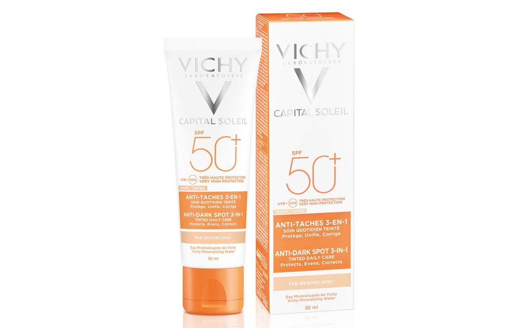 Vichy Ideal Soleil Cream Leather Perfecter Cream SPF Sunscreen 50ml of Facial Protection 50+ -