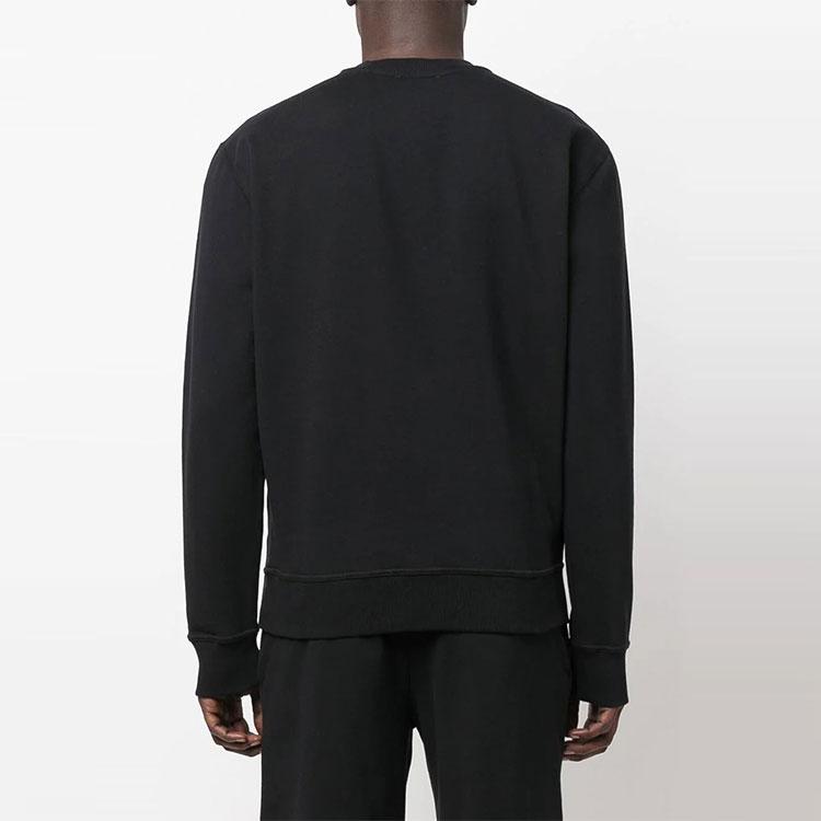 Maison Kitsune Ss22 Logo Letter Print Solid Color Crew Neck Sweater Unisex Sweater Black IU00335KM0022-P199