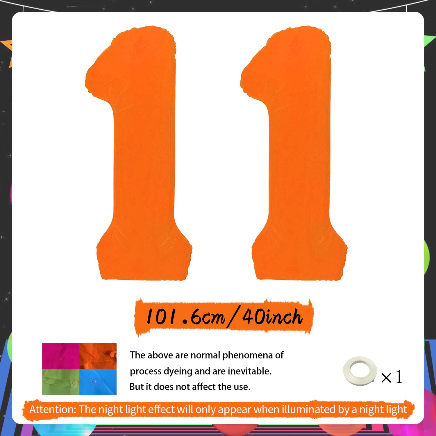

Orange fluorescent neon digital balloons glowing party balloons used for birthday parties, anniversaries, holiday decorations 40inch