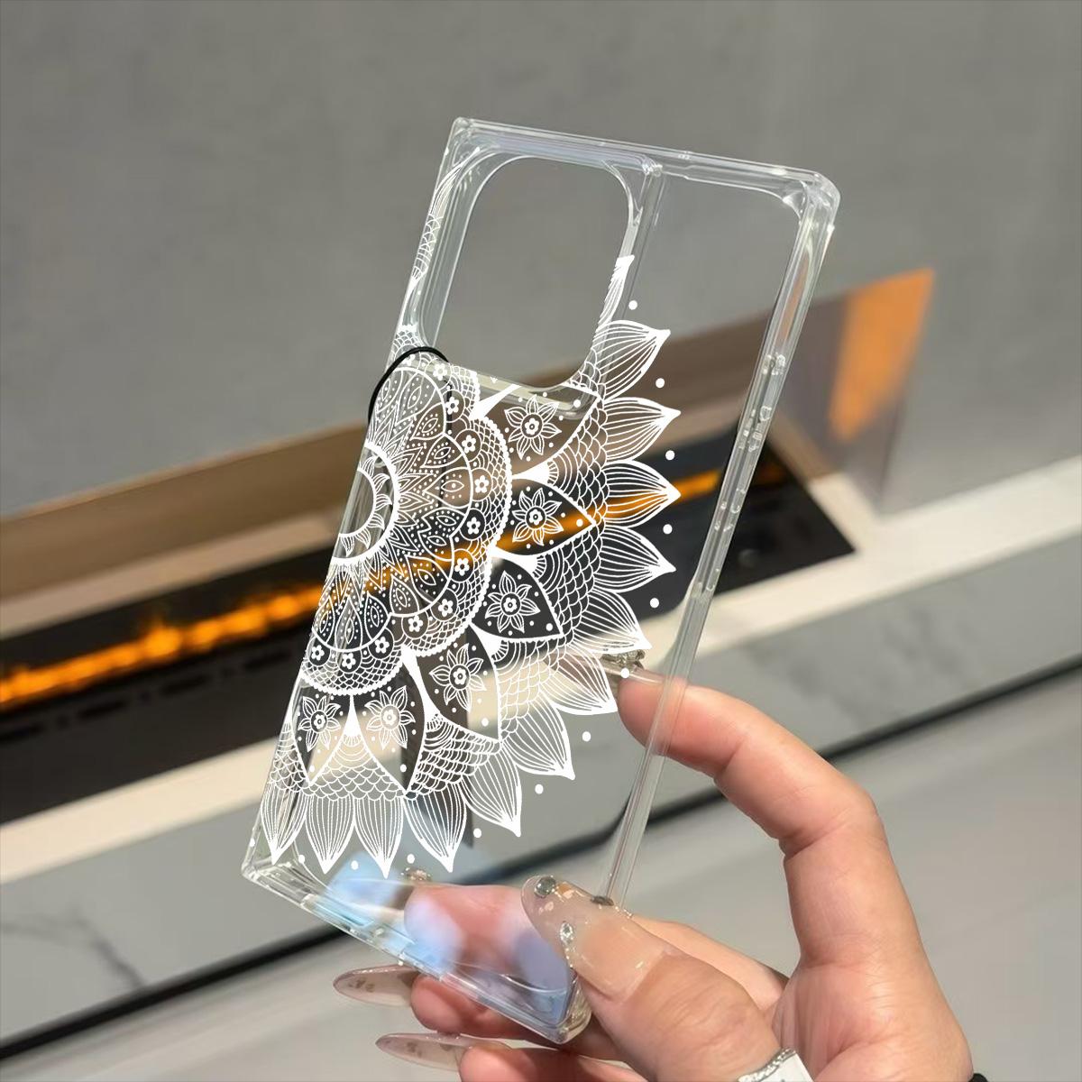 

Clear Square Back Tube Case Protection For iPhone 15 Plus 14 Pro Max 16 ProMax 13 11 12 Anti-Oxygen,White Floral Pattern Pattern Casing iphone 11 ProMax