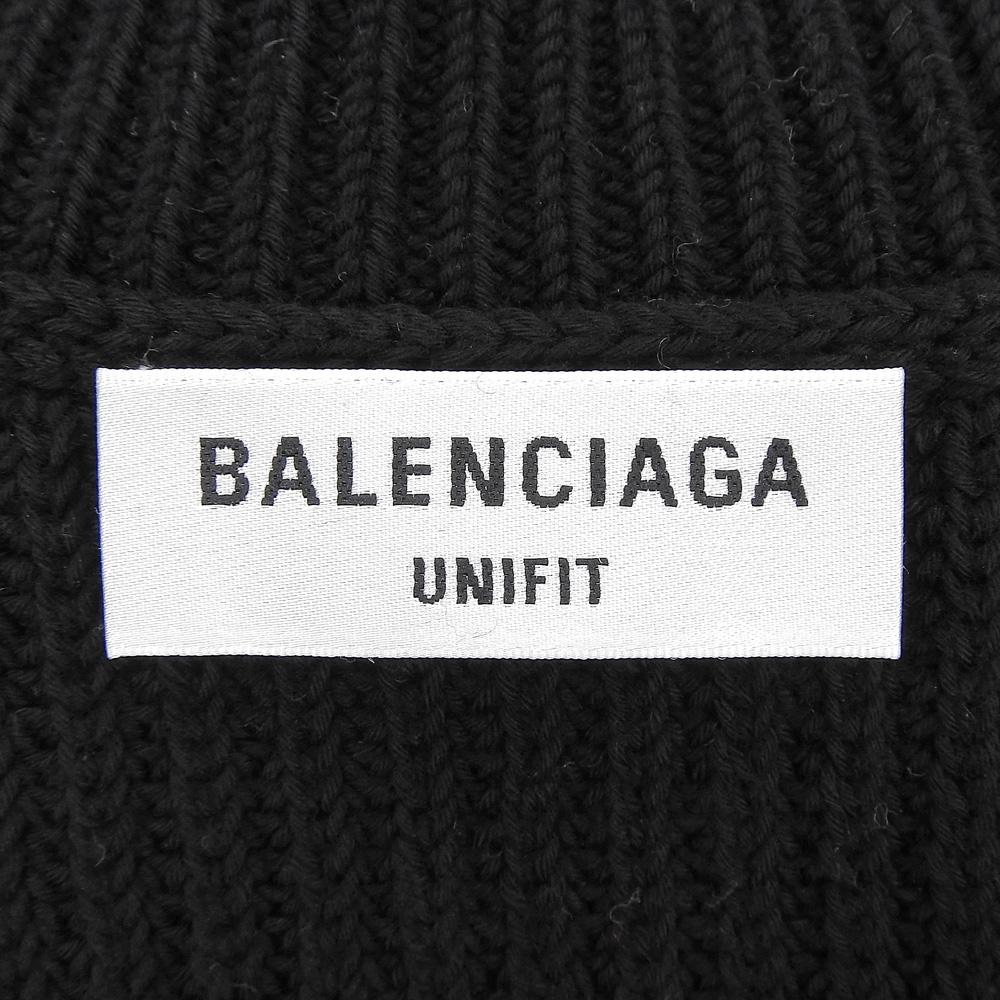 BALENCIAGA Cotton Turtleneck Cropped Knit Top, Women's, Black, XS, 682002, 2021 tops XS blackUsed