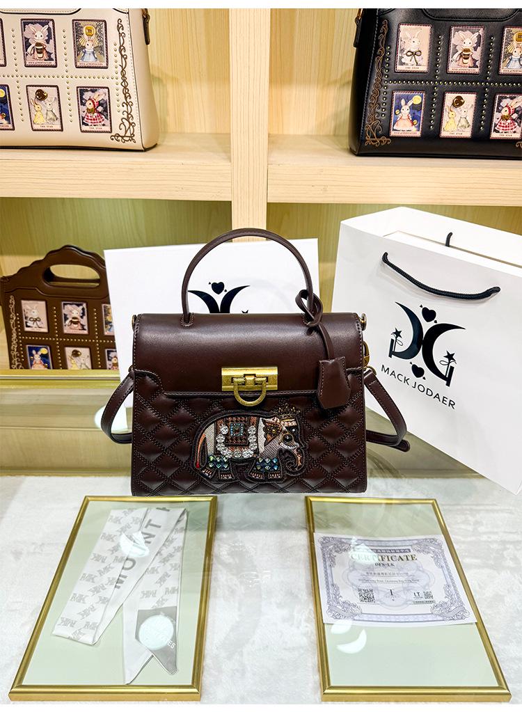 Luxurious Embroidered Elephant Tote Bag - 2026 Fashion, Large Capacity Handbag for Women