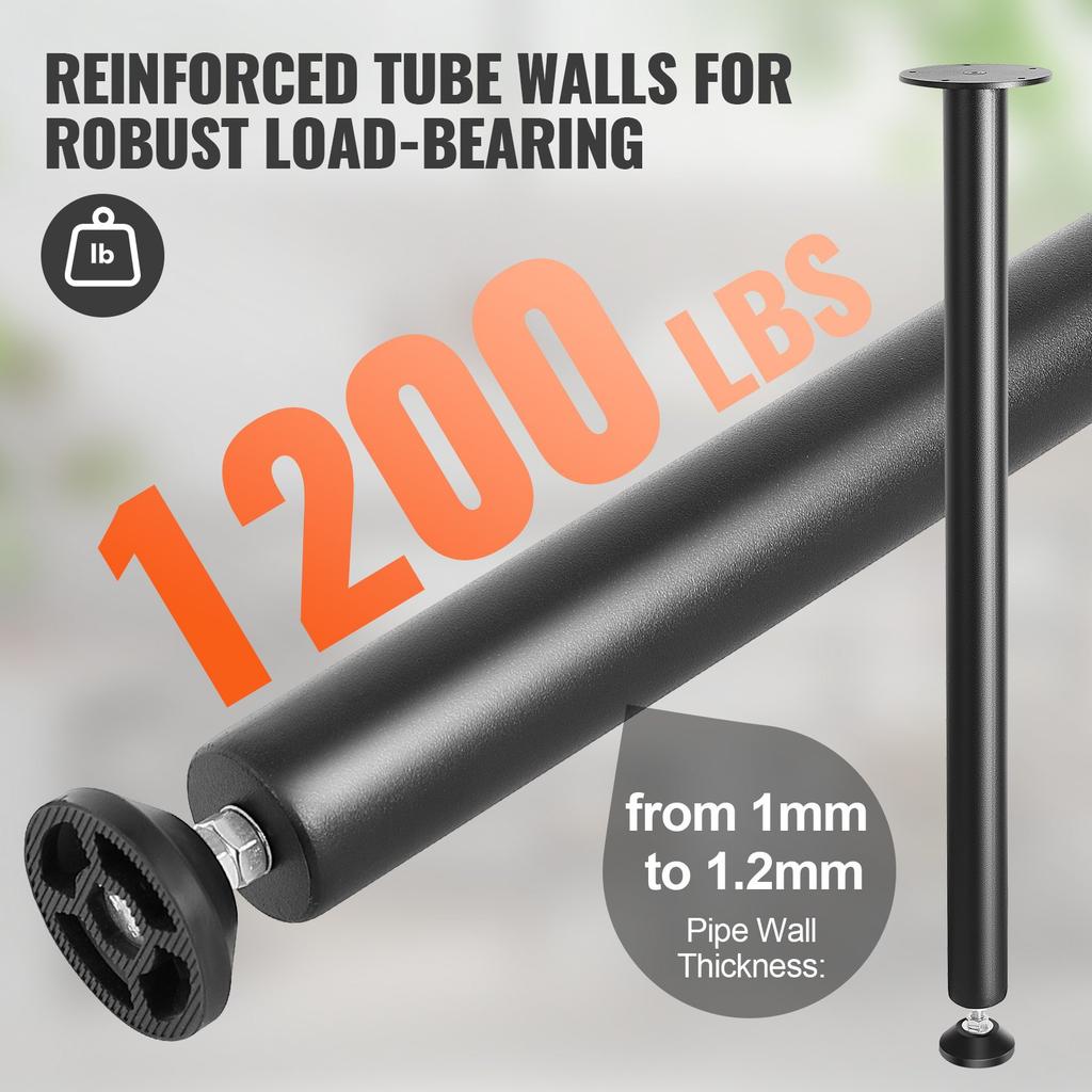 VEVOR 762MM Adjustable Desk Legs, Reinforced Steel Office Table Furniture legs Set of 4 for DIY, 544.3KG Load Capacity Heavy Duty Desk Legs