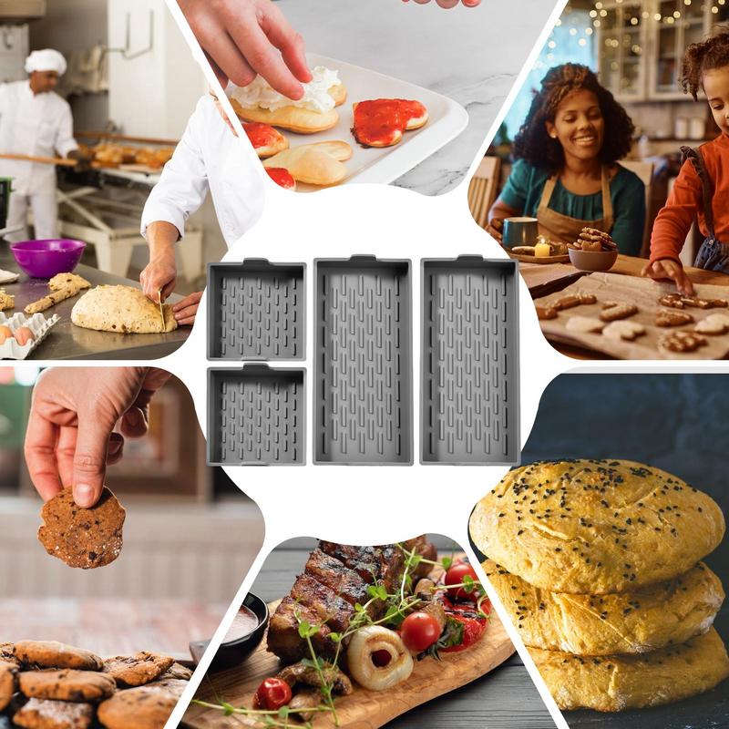Silicone Baking Mat Set Of 4 Non-Stick Silicon Cookie Oven For Macaroons Bake Pans Pizza Toaster Cake And Bread Making