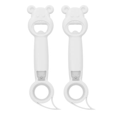 2Pcs 4?in?1 Can Opener Universal Portable Manual Drinking Beverage Bottle OpenerWhite