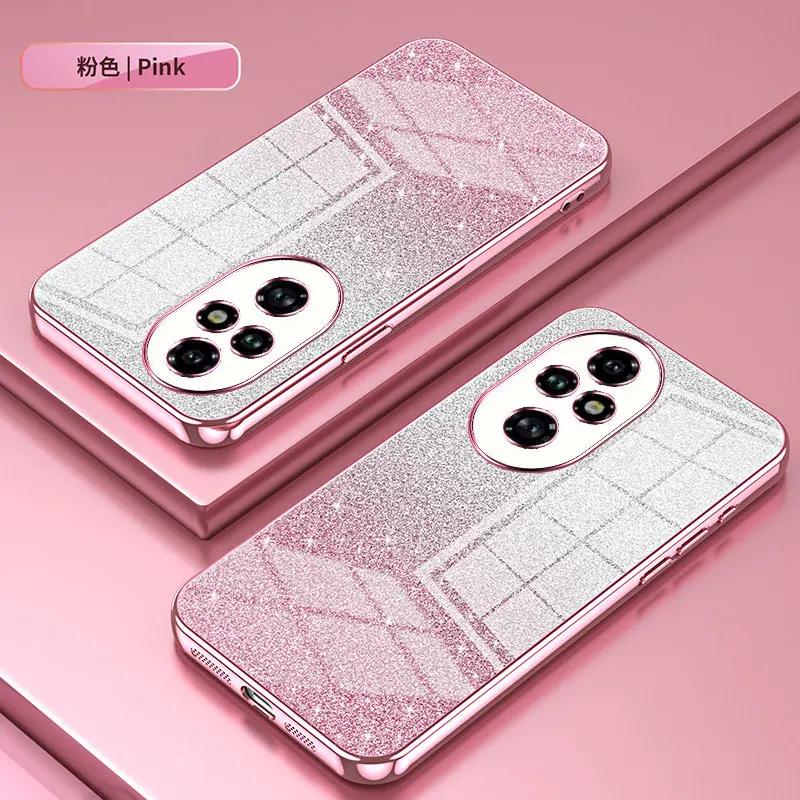 Honor200 5G Fashion Plating Bling Glitter Case For Huawei Honor 200 Lite X8 X6 X6s X8a Shockproof Shiny Case Honor200pro Cover