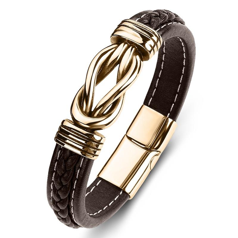 2026 Men's 8-character Gold Bracelet, European and American High-quality Jewelry