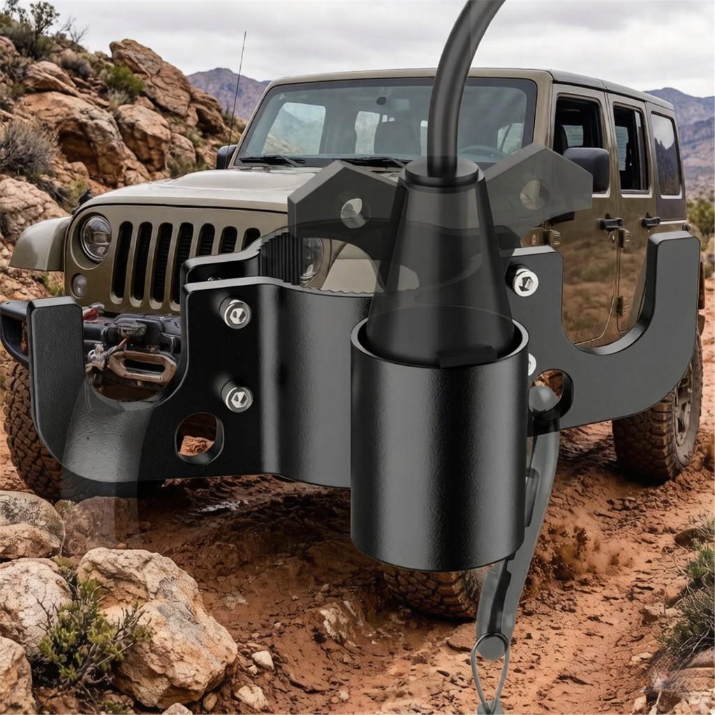 Trailer Hitch Cable Organiser with 7-Pin Socket Mount – Heavy-Duty Caravan Tongue Mount Accessory – Heavy-Duty Rust-Proof Cable Harness Mount for 2-i