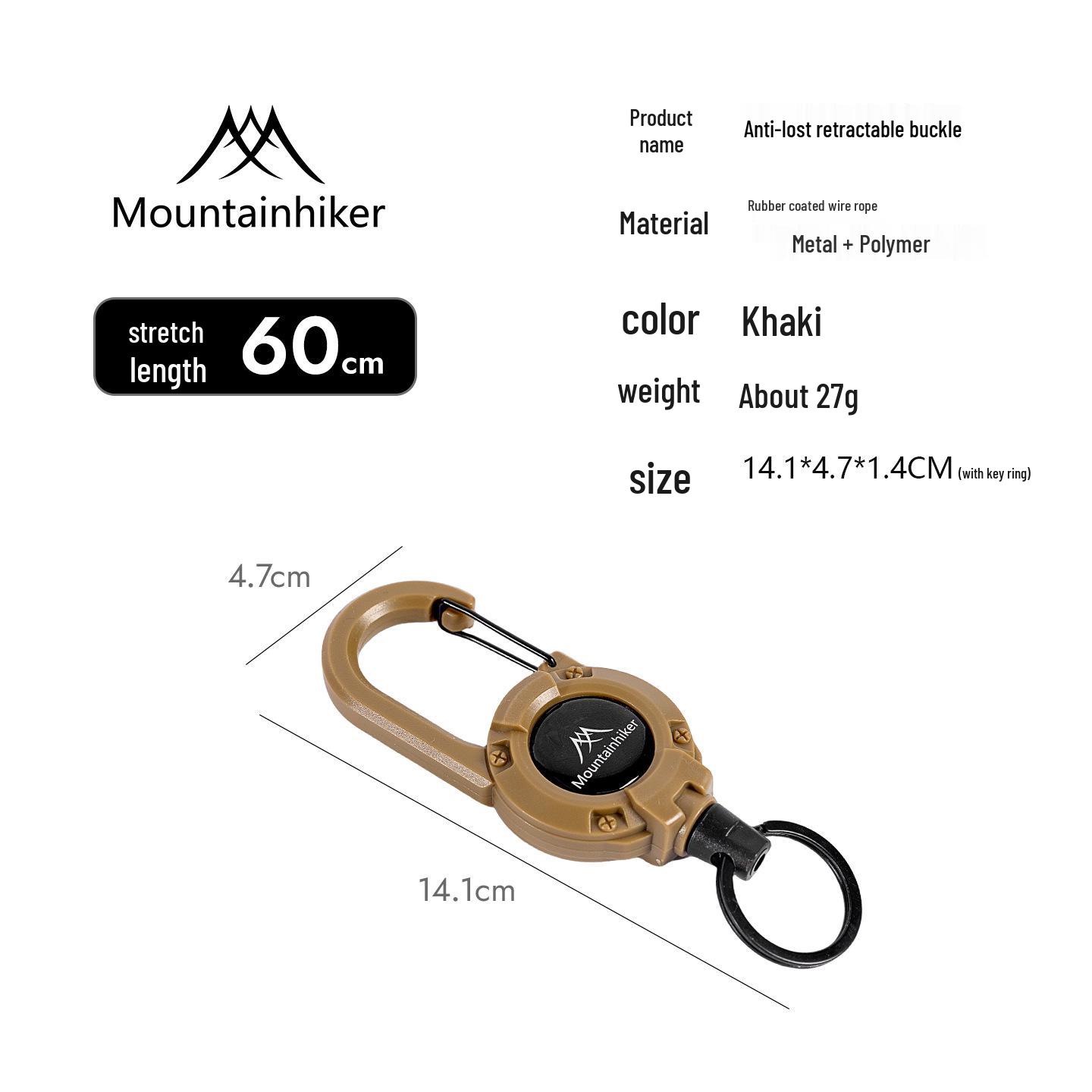 

Висувний брелок MountainGear зі швидким відстібанням: Портативна сталева пряжка-трос для піших походів, кемпінгу, зовнішніх рюкзаків