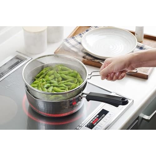 Yoshikawa Yukihira Saucepan, 20cm, Gas and Induction Compatible, Stainless Steel, Made in Japan, Tsubame-Sanjo Style, Double-Sided Spout, Milk Pan, Aj