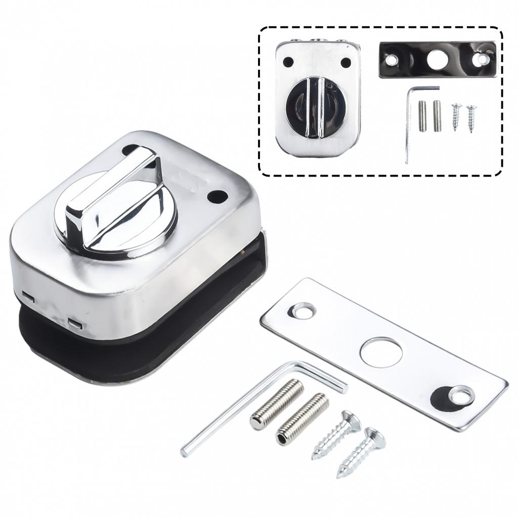 Glass Door Lock Latch Lock No Need Punch Holes Twist The Handle