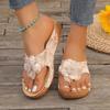 Fashion Women Wedges Slippers Summer New Pinch Toe Sandals Designer Slipper Fashion Thick-sole Flip Flops Casual Platform Sandals Slides