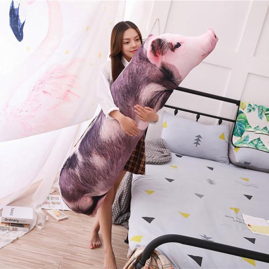3D Realistisches Schwein Plüschkissen Lebensechtes Stofftier Streichgeschenk für Freund Lustiges Gag-Geschenk für Geburtstag und Weihnachten