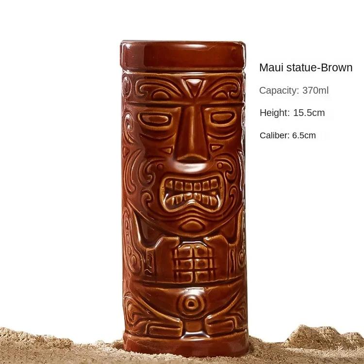 60er Typ Hawaiianische Tiki-Tasse Keramik-Cocktailgläser Bar Weinglas Dekorationen Ornamente Gläser für Getränke Personalisiertes Geschenk