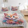 3pcs Charming Cat Quilt Cover Set (1 Quilt Cover + 2 Pillowcases Without Pillow Core), High-Definition Printing for Home and Dormitory.M031
