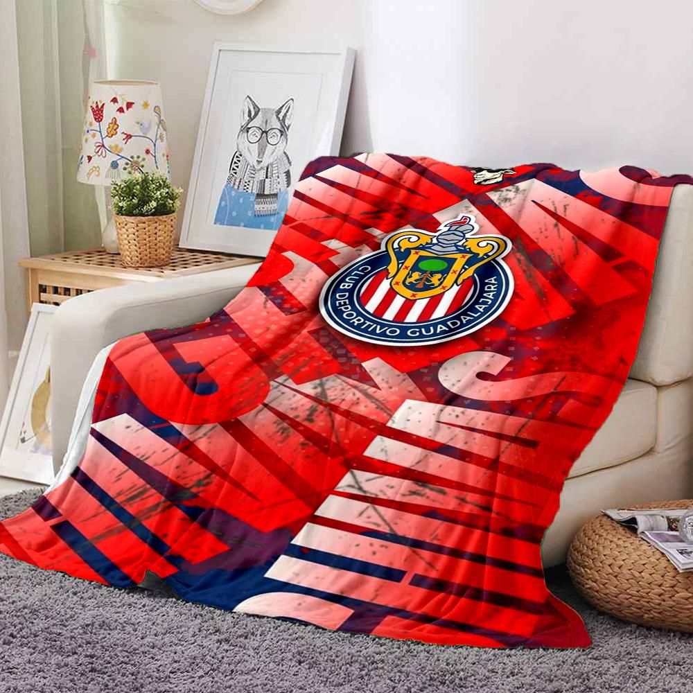 Chivas Guadalajara Print Flannel Blanket High Quality Warm Comfortable Cover for All Seasons Perfect for Gifts Home Decor