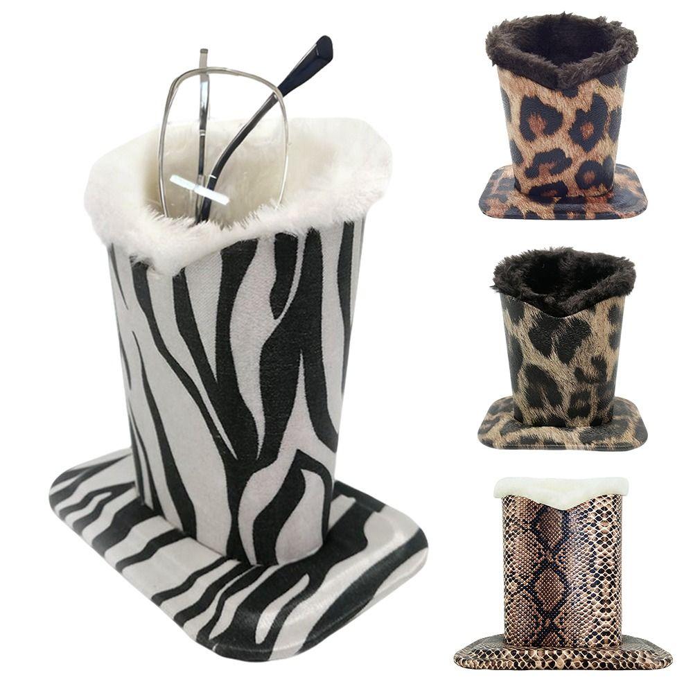 Leather Eyeglass Stand Plush Glasses Shelf Fashion Sunglass Holder Office